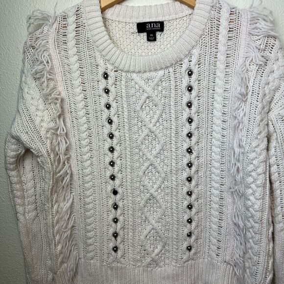 Ana Ivory Boho Studded Fringe Cable
Knit Sweater XS - Picture 5 of 8